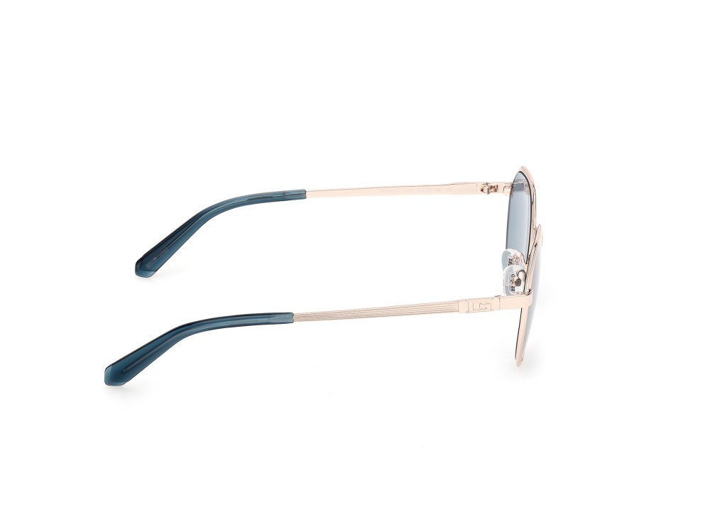 Occhiali da sole Guess GU00207 (32V) colore oro pallido lucido forma rotondo lenti blu