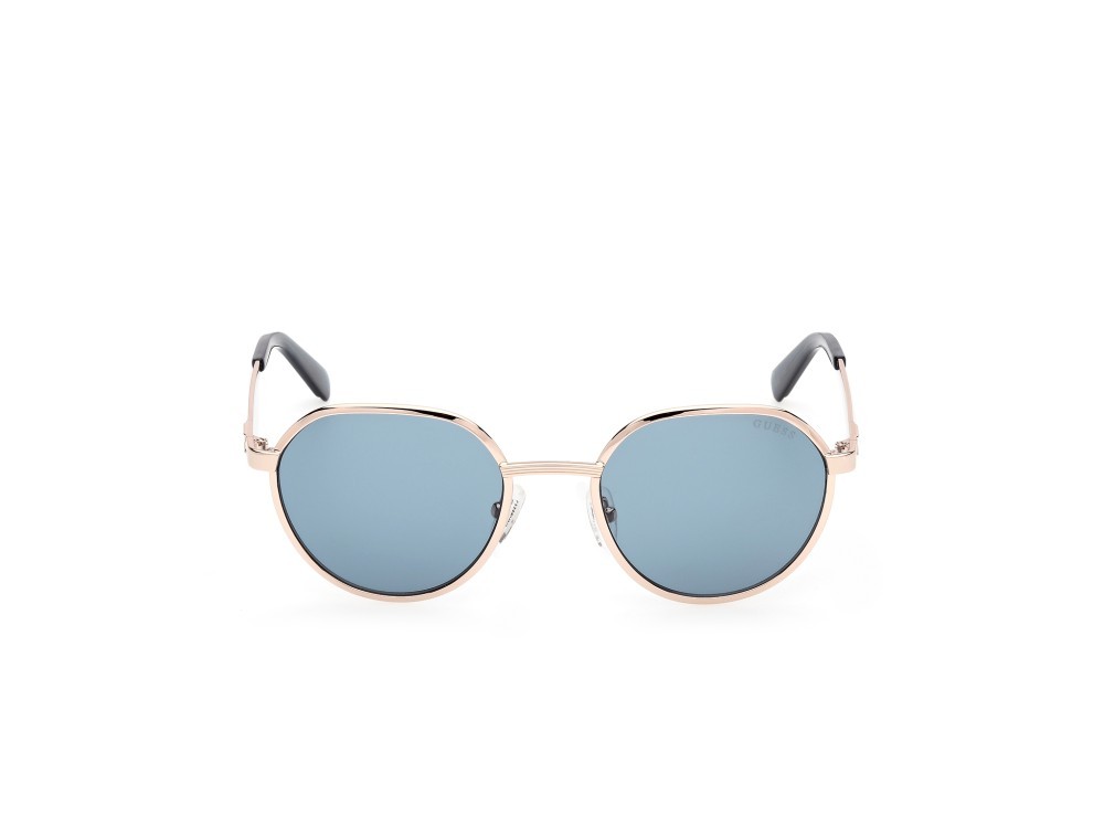 Occhiali da sole Guess GU00207 (32V) colore oro pallido lucido forma rotondo lenti blu
