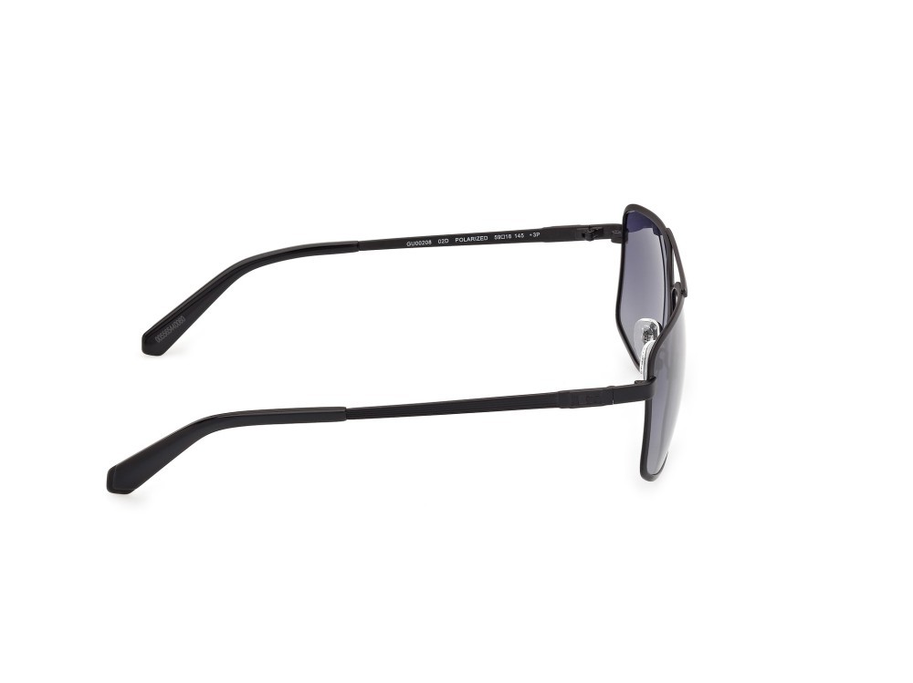 Occhiali da sole Guess GU00208 (02D) colore nero opaco forma navigator lenti fumo polar.
