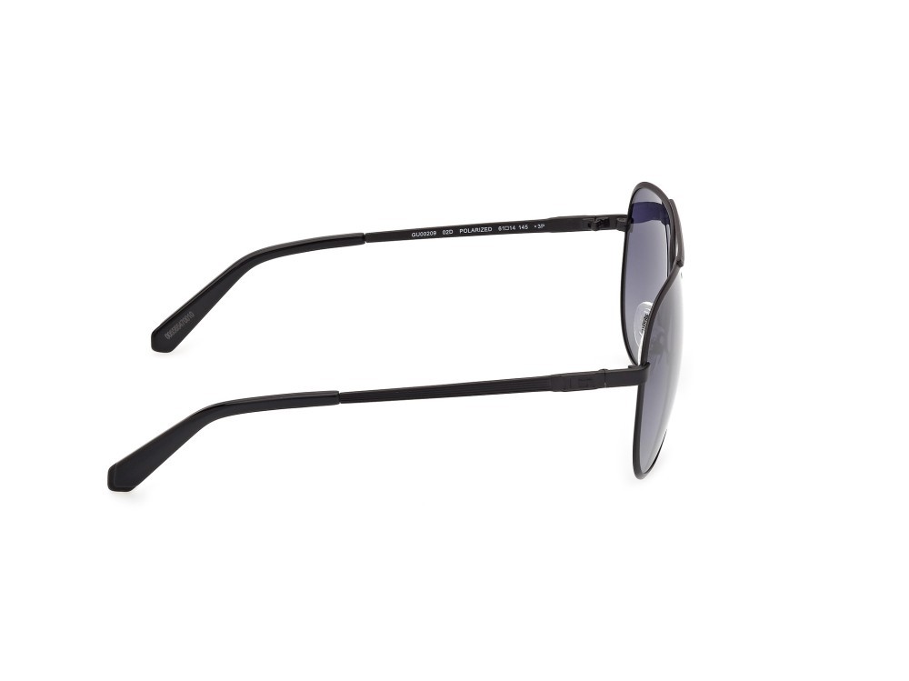 Occhiali da sole Guess GU00209 (02D) colore nero opaco forma aviator lenti fumo polar.