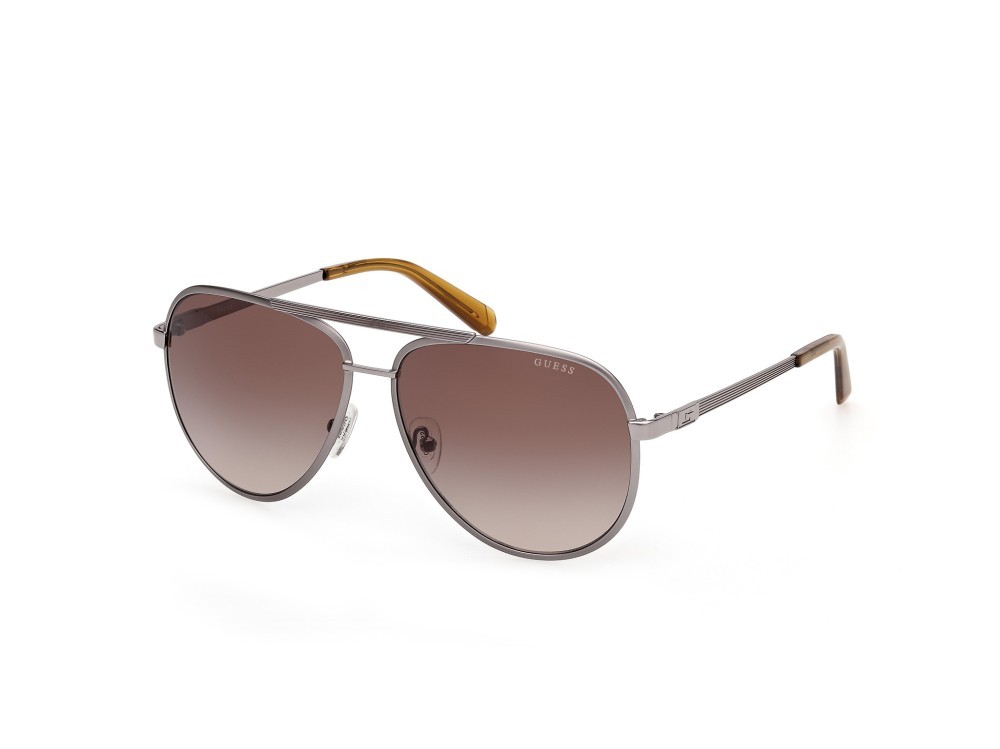 Occhiali da sole Guess GU00209 (09F) colore antracite satinato forma aviator lenti marrone sfumato