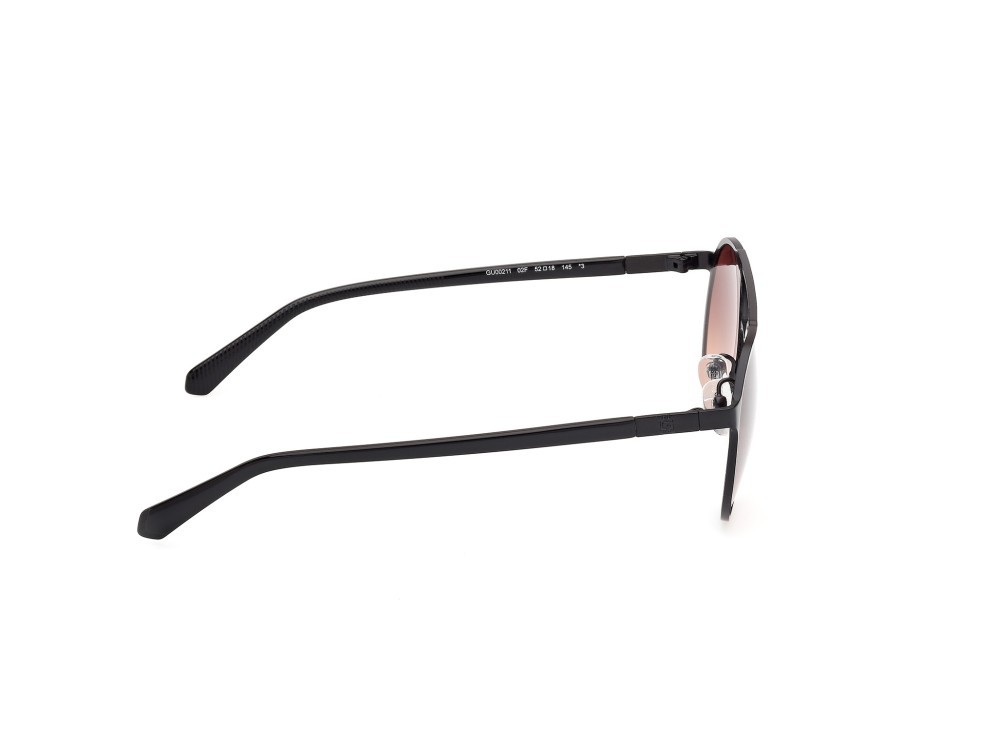 Sonnenbrillen Guess GU00211 (02F) farbe nero opaco form rund gläser marrone sfumato