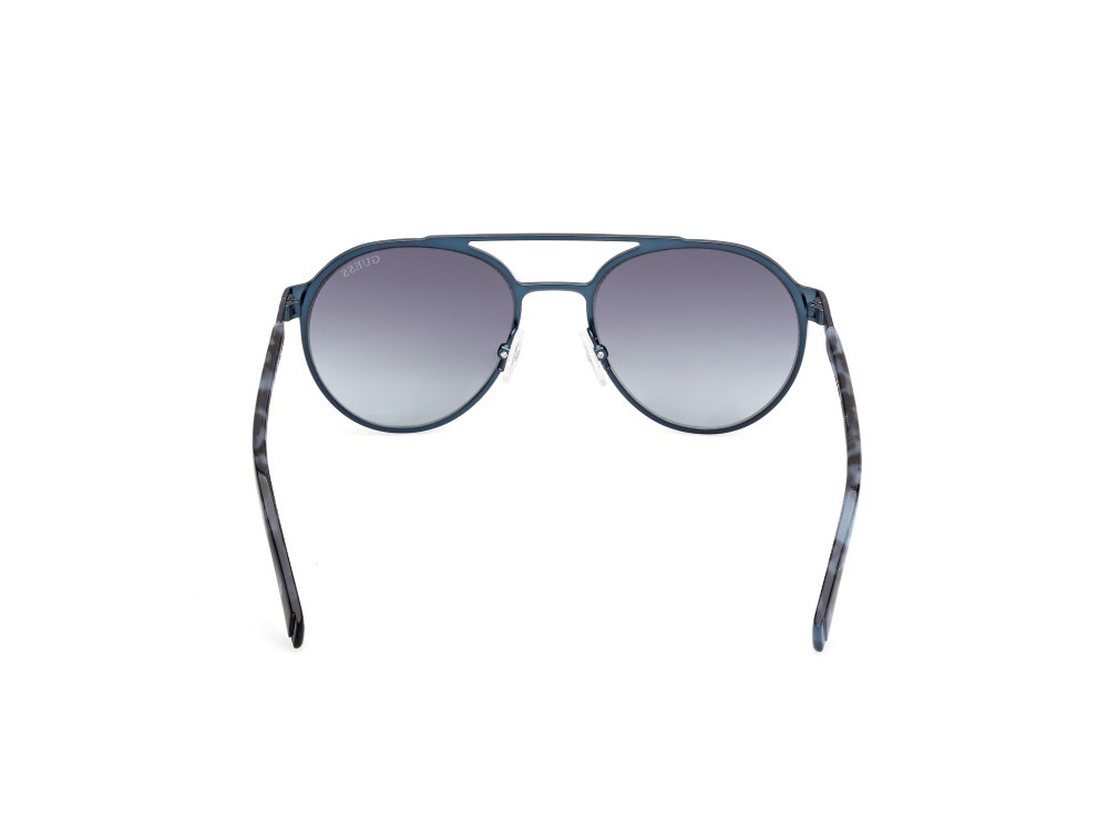 Sonnenbrillen Guess GU00211 (91W) farbe blu opaco form rund gläser blu sfumato