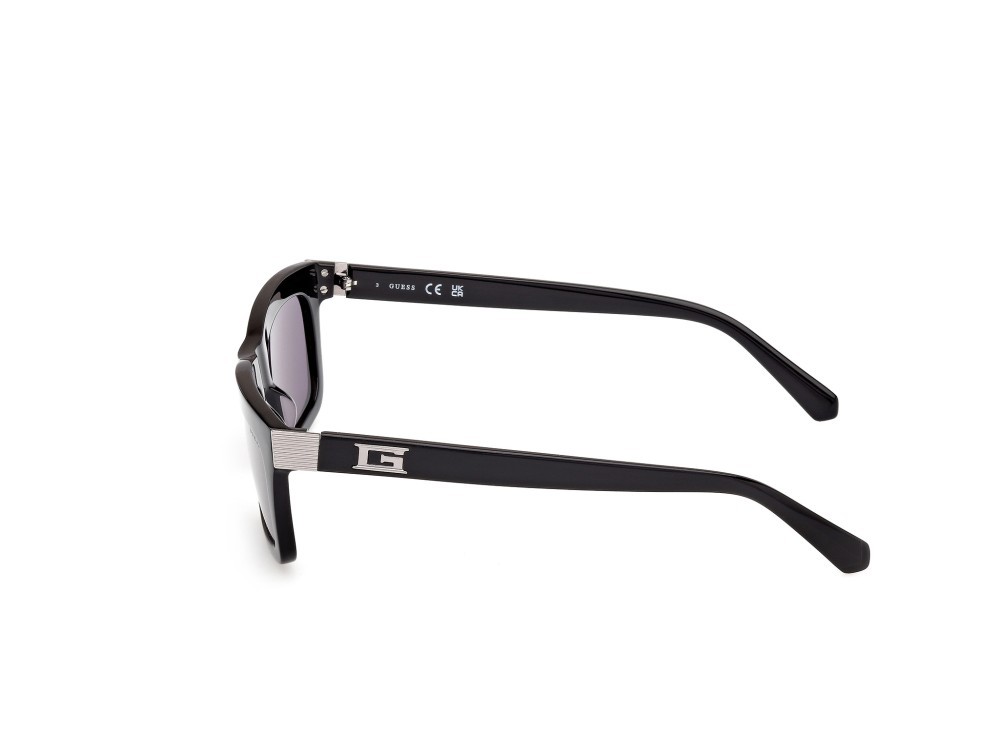 Occhiali da sole Guess GU00212 (01A) colore nero lucido forma rettangolare lenti fumo