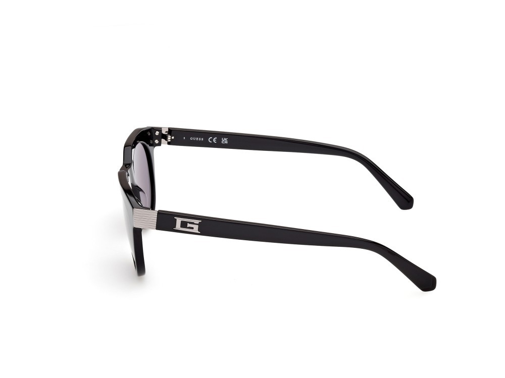 Occhiali da sole Guess GU00214 (01A) colore nero lucido forma rotondo lenti fumo