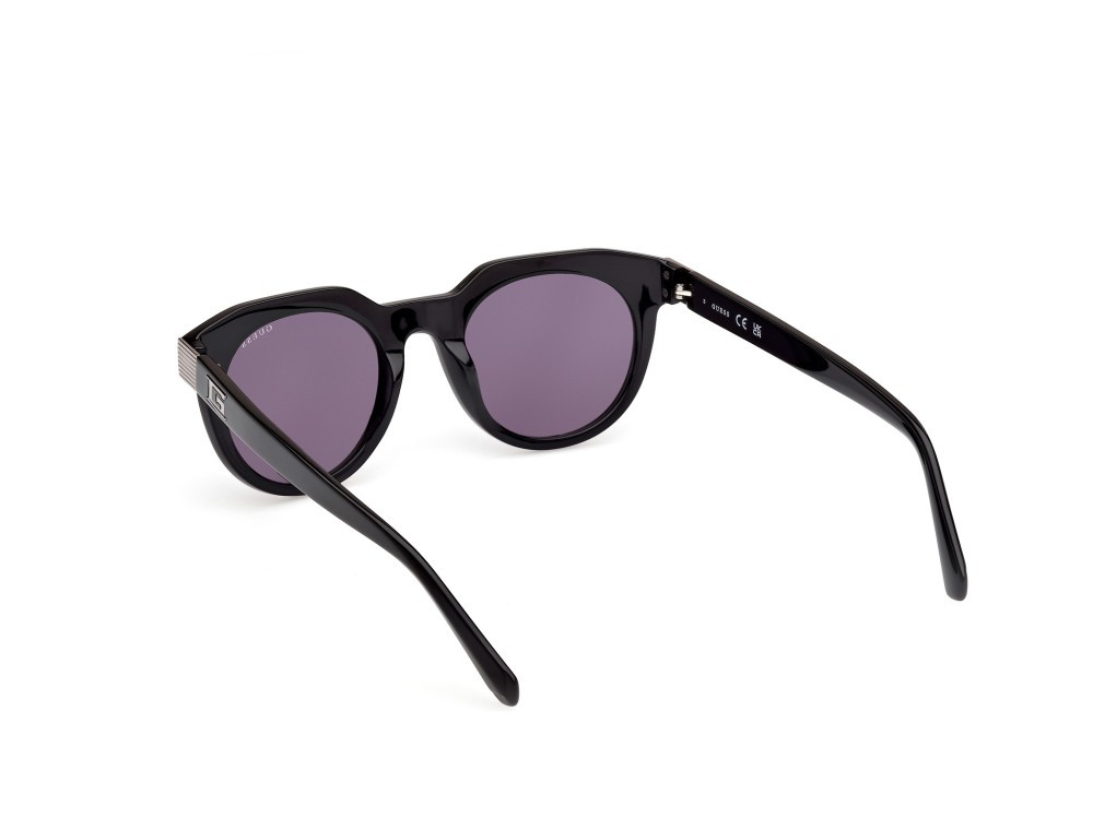 Occhiali da sole Guess GU00214 (01A) colore nero lucido forma rotondo lenti fumo