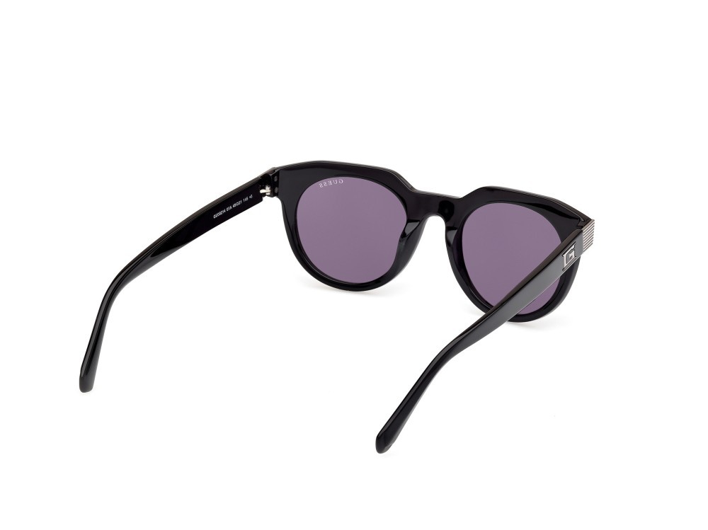 Occhiali da sole Guess GU00214 (01A) colore nero lucido forma rotondo lenti fumo