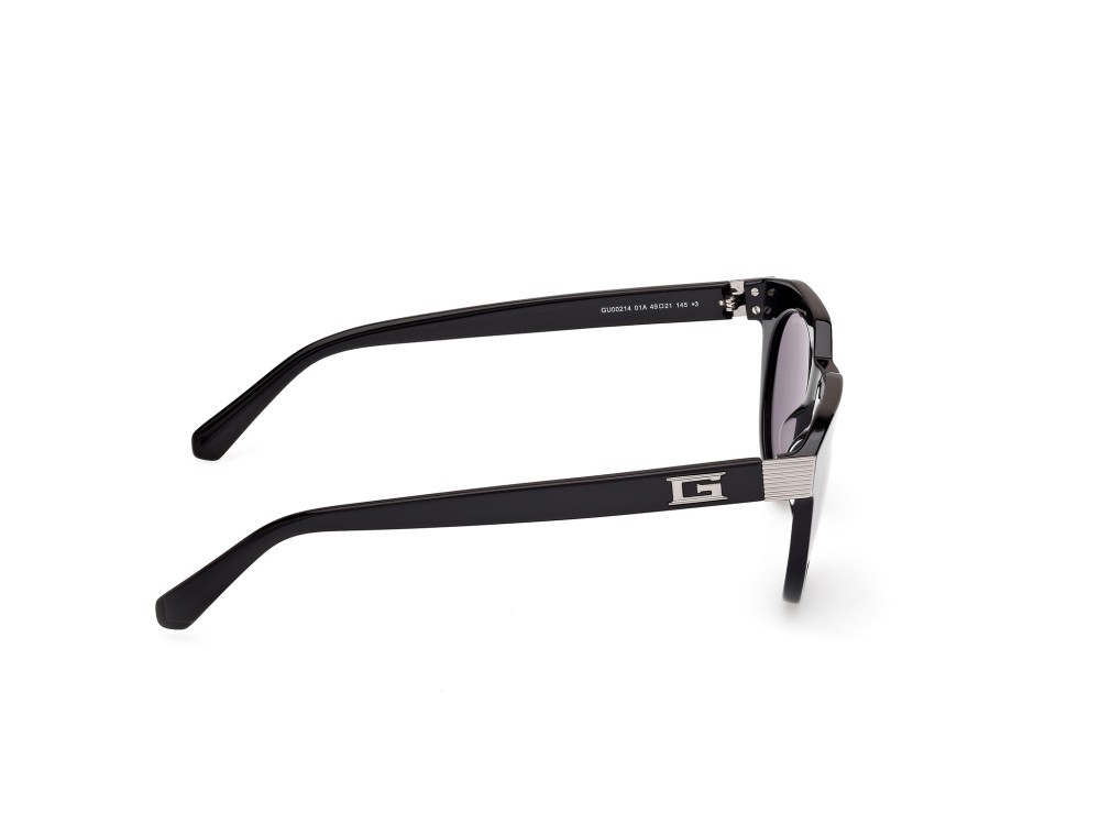 Occhiali da sole Guess GU00214 (01A) colore nero lucido forma rotondo lenti fumo