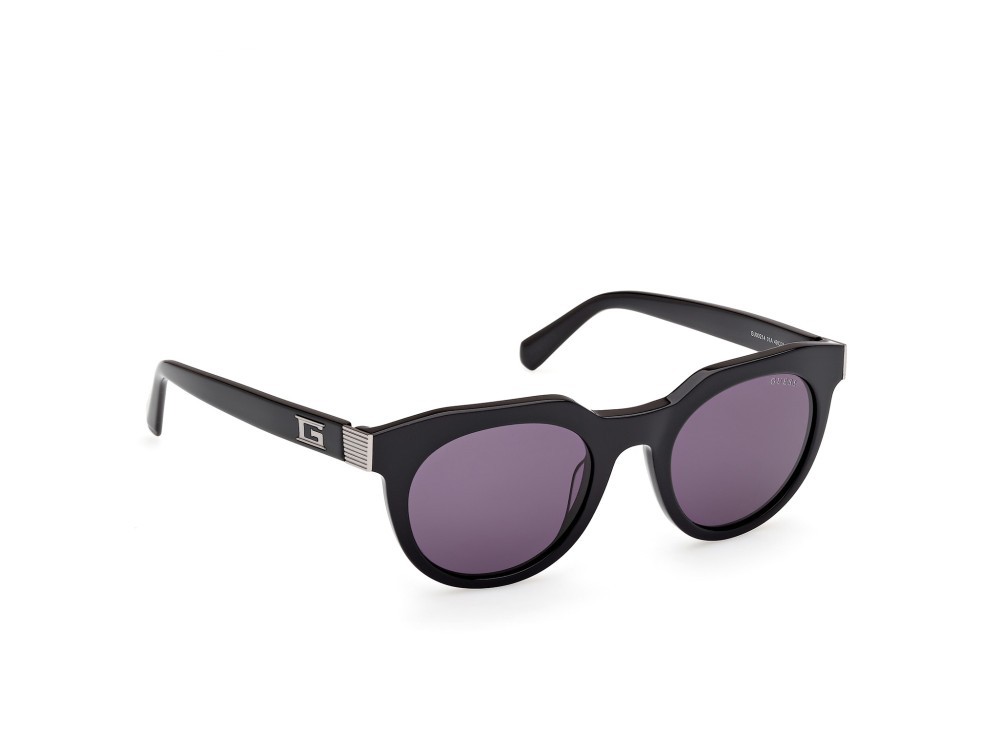 Occhiali da sole Guess GU00214 (01A) colore nero lucido forma rotondo lenti fumo