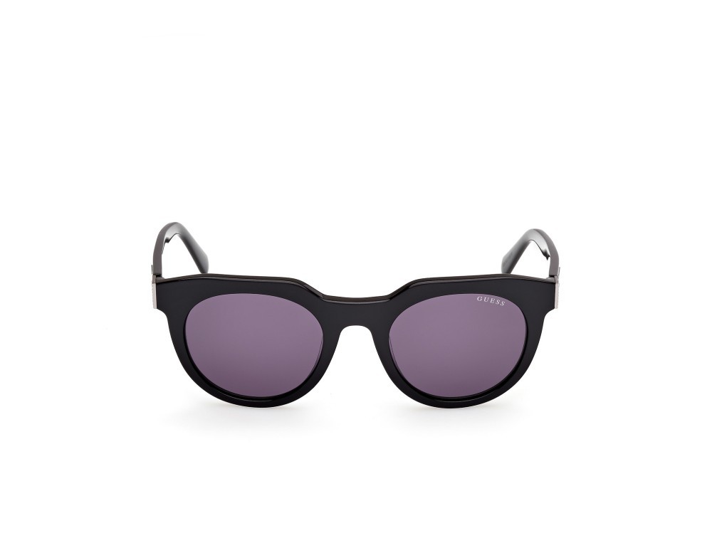 Occhiali da sole Guess GU00214 (01A) colore nero lucido forma rotondo lenti fumo