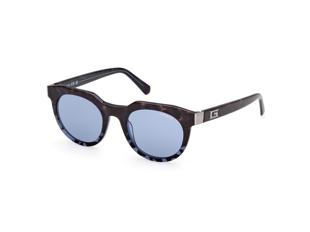 Sonnenbrillen Guess GU00214 (92V) farbe blu/avana form rund gläser blu