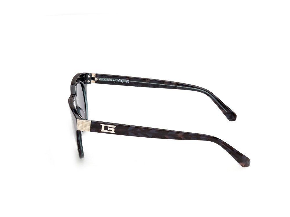 Occhiali da sole Guess GU00214 (98V) colore verde scuro/avana  forma rotondo lenti grigio