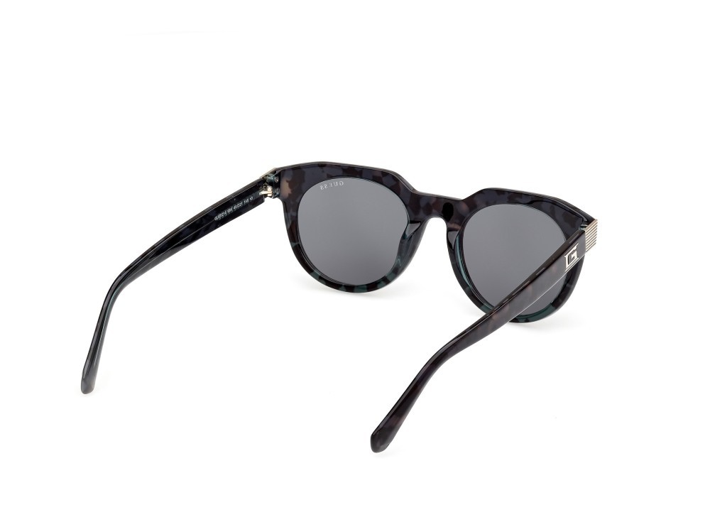 Occhiali da sole Guess GU00214 (98V) colore verde scuro/avana  forma rotondo lenti grigio