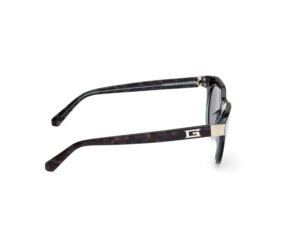 Occhiali da sole Guess GU00214 (98V) colore verde scuro/avana  forma rotondo lenti grigio