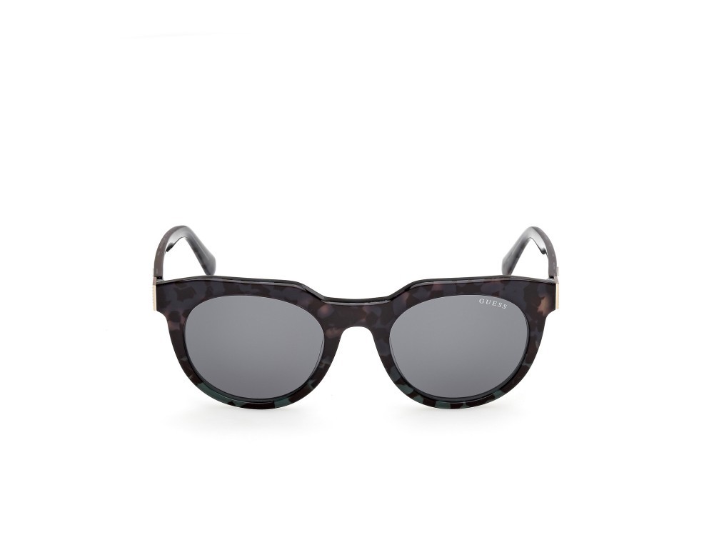 Occhiali da sole Guess GU00214 (98V) colore verde scuro/avana  forma rotondo lenti grigio