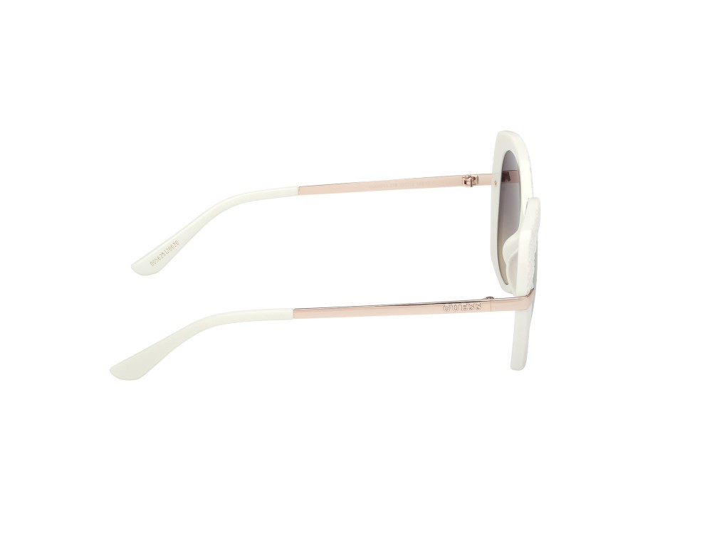 Occhiali da sole Guess GU00215 (21B) colore avorio lucido - oro pallido lucido forma rotondo lenti fumo grad.