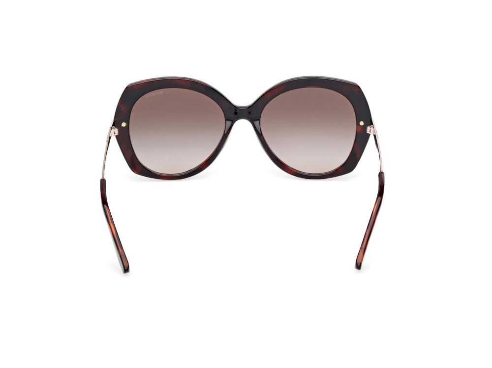 Occhiali da sole Guess GU00215 (52F) colore avana scura - oro pallido lucido forma rotondo lenti marrone sfumato