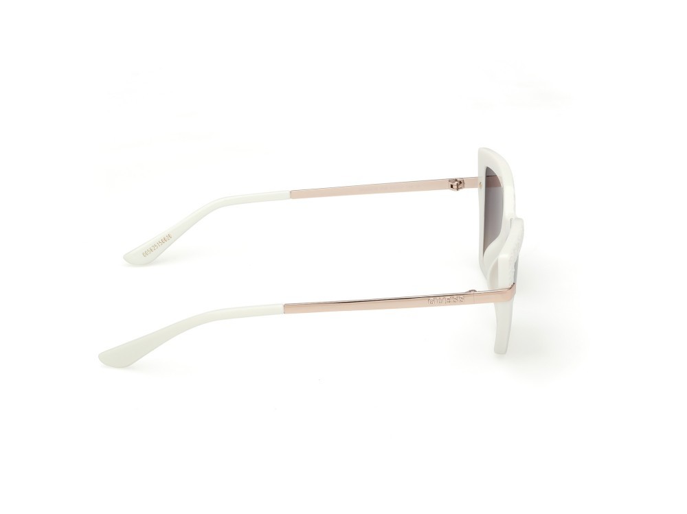 Occhiali da sole Guess GU00216 (21B) colore avorio lucido - oro pallido lucido forma cat eye lenti marrone sfumato