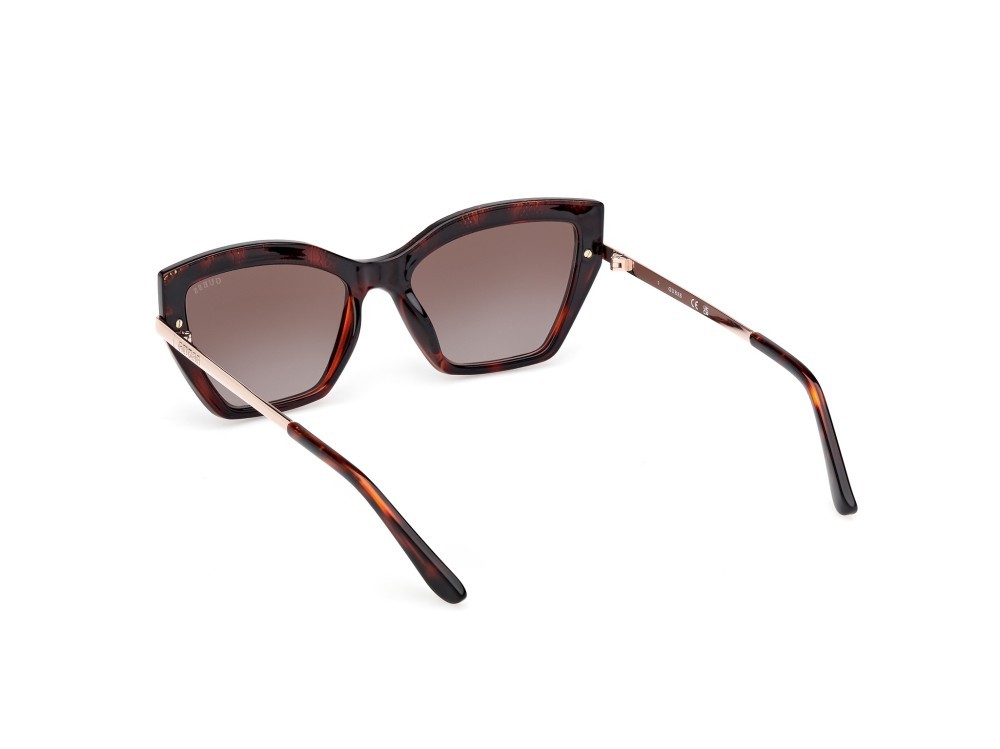 Occhiali da sole Guess GU00216 (52F) colore avana scura - oro pallido lucido forma cat eye lenti marrone sfumato