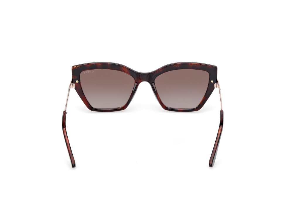 Occhiali da sole Guess GU00216 (52F) colore avana scura - oro pallido lucido forma cat eye lenti marrone sfumato