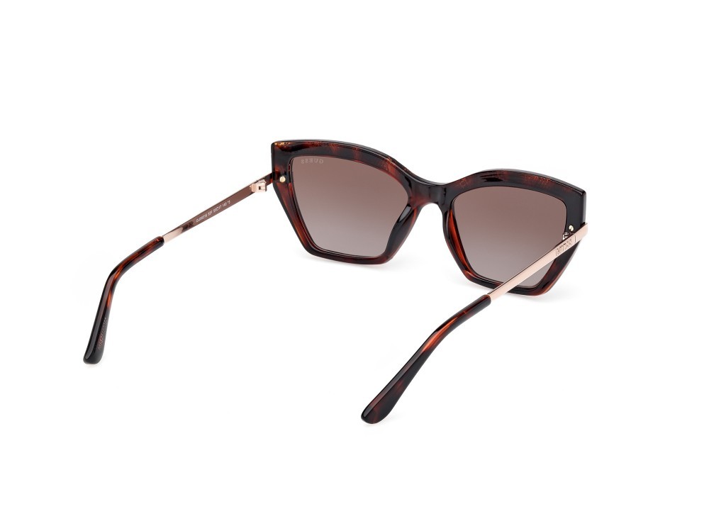 Occhiali da sole Guess GU00216 (52F) colore avana scura - oro pallido lucido forma cat eye lenti marrone sfumato
