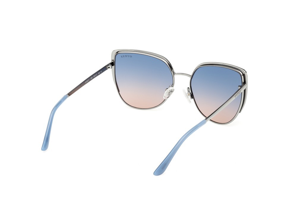 Sonnenbrillen Guess GU00217 (10W) farbe rutenio chiaro lucido form cat-eye gläser blu sfumato