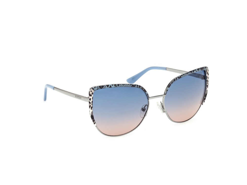 Sonnenbrillen Guess GU00217 (10W) farbe rutenio chiaro lucido form cat-eye gläser blu sfumato