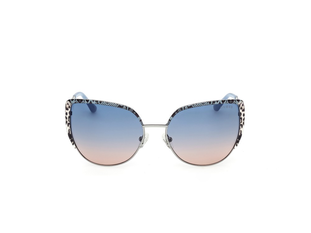 Sonnenbrillen Guess GU00217 (10W) farbe rutenio chiaro lucido form cat-eye gläser blu sfumato