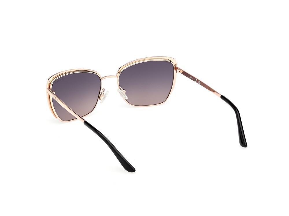 Occhiali da sole Guess GU00218 (05B) colore oro rosé lucido forma quadrato lenti fumo grad.