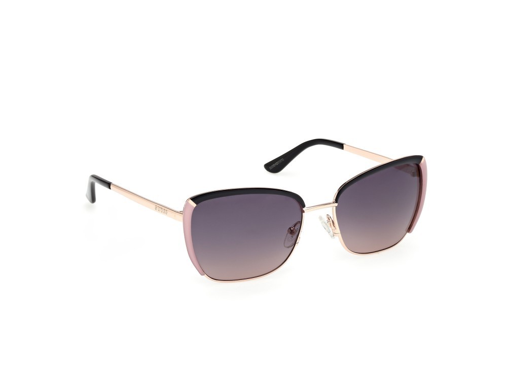 Occhiali da sole Guess GU00218 (05B) colore oro rosé lucido forma quadrato lenti fumo grad.