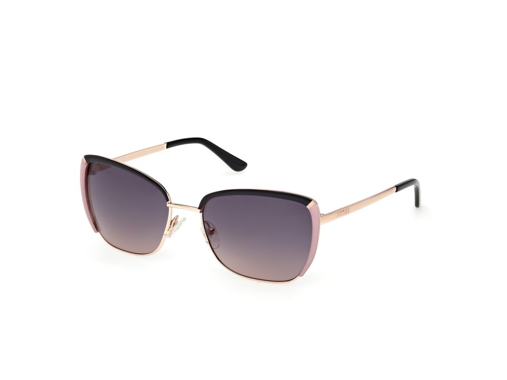 Occhiali da sole Guess GU00218 (05B) colore oro rosé lucido forma quadrato lenti fumo grad.