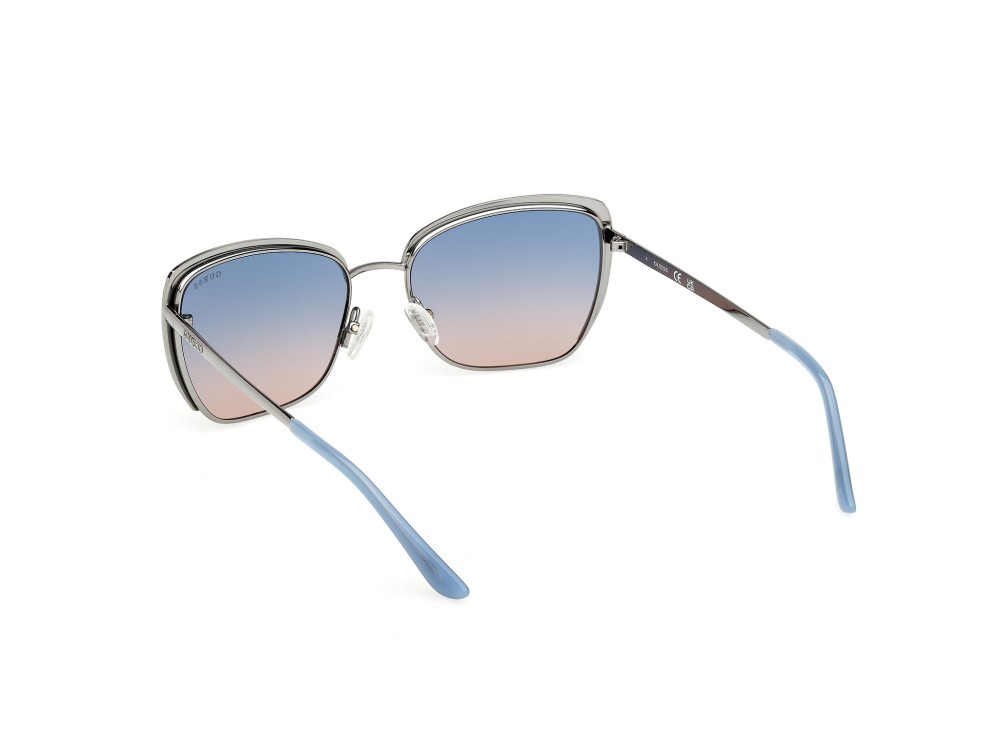 Occhiali da sole Guess GU00218 (10W) colore rutenio chiaro lucido forma quadrato lenti blu sfumato