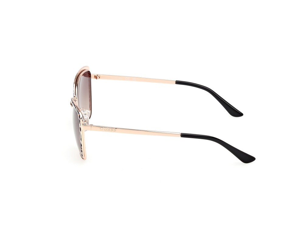 Occhiali da sole Guess GU00218 (28F) colore oro rosé lucido forma quadrato lenti marrone sfumato