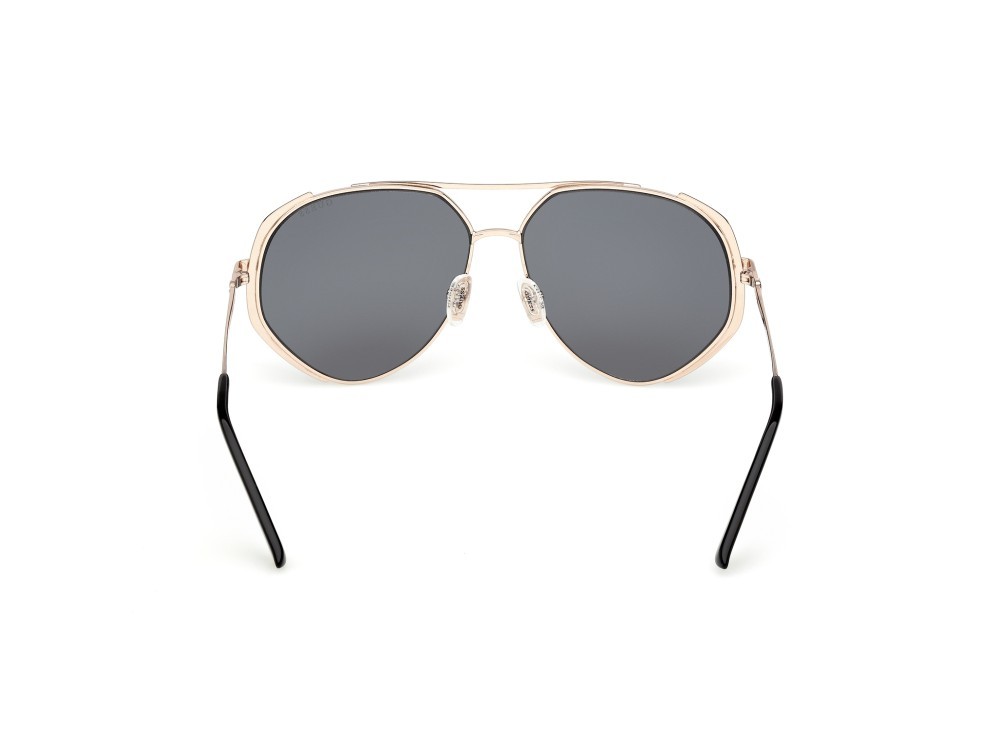 Occhiali da sole Guess GU00219 (02A) colore nero opaco - oro pallido lucido forma aviator lenti fumo