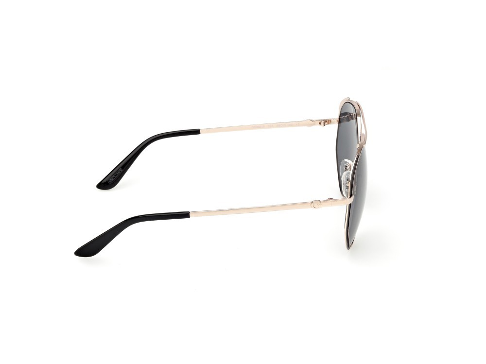 Occhiali da sole Guess GU00219 (02A) colore nero opaco - oro pallido lucido forma aviator lenti fumo