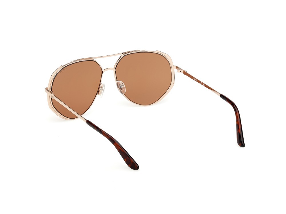 Occhiali da sole Guess GU00219 (32E) colore oro pallido opaco forma aviator lenti marrone