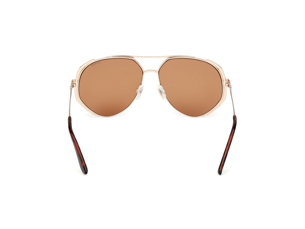 Occhiali da sole Guess GU00219 (32E) colore oro pallido opaco forma aviator lenti marrone