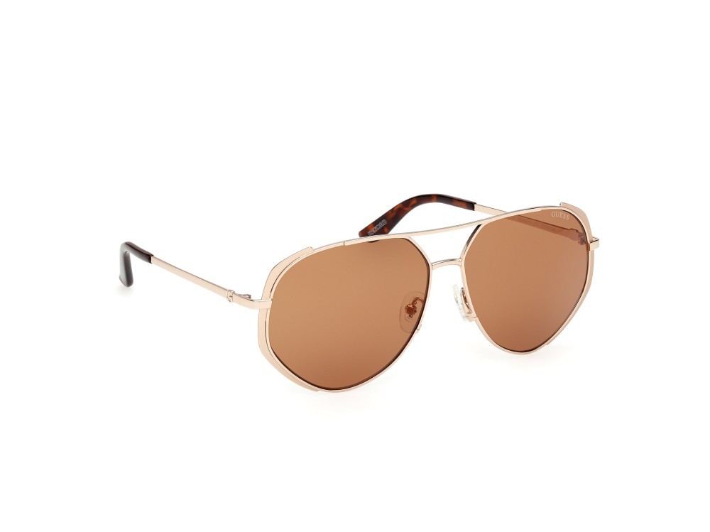 Occhiali da sole Guess GU00219 (32E) colore oro pallido opaco forma aviator lenti marrone