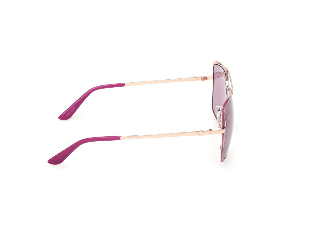 Occhiali da sole Guess GU00220 (82Y) colore viola opaco - oro rosé lucido forma navigator lenti viola