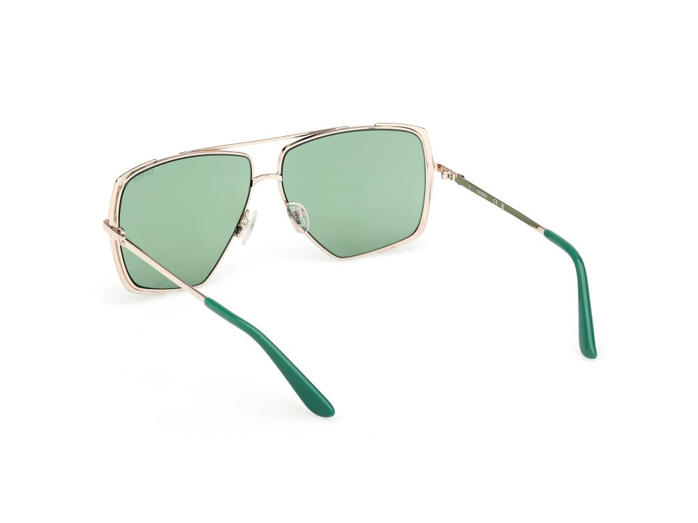 Sunglasses Guess GU00220 (97N) color verde scuro opaco - oro pallido lucido shape navigator lenses verde
