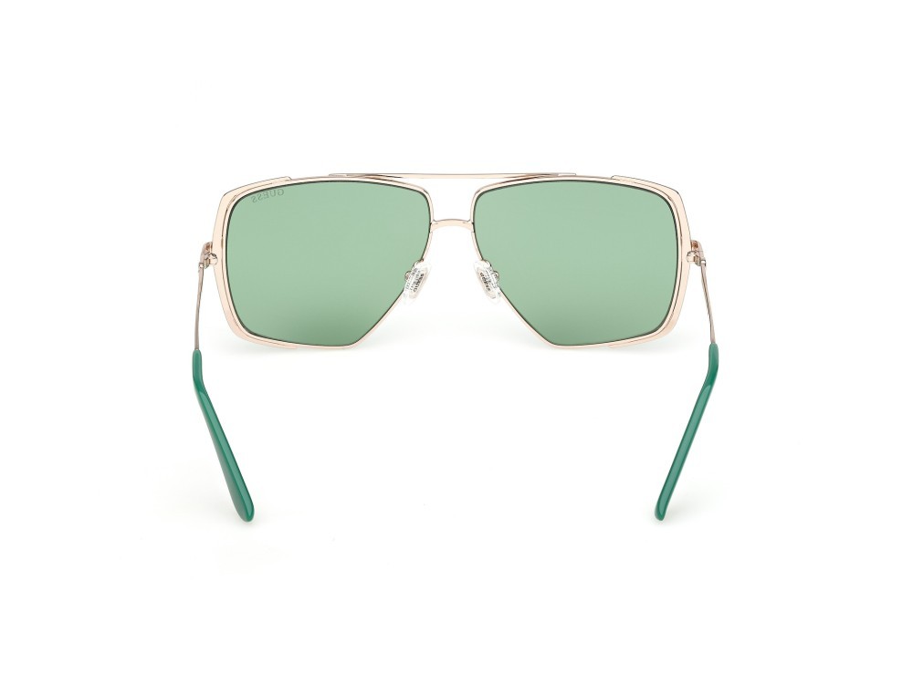 Sunglasses Guess GU00220 (97N) color verde scuro opaco - oro pallido lucido shape navigator lenses verde