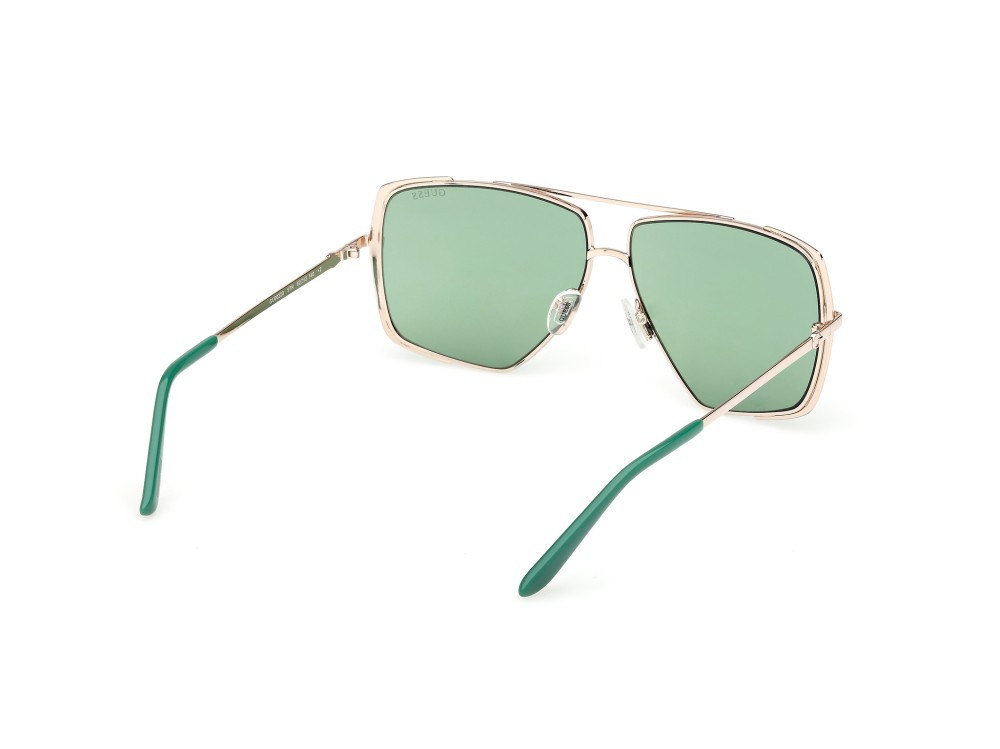 Sunglasses Guess GU00220 (97N) color verde scuro opaco - oro pallido lucido shape navigator lenses verde