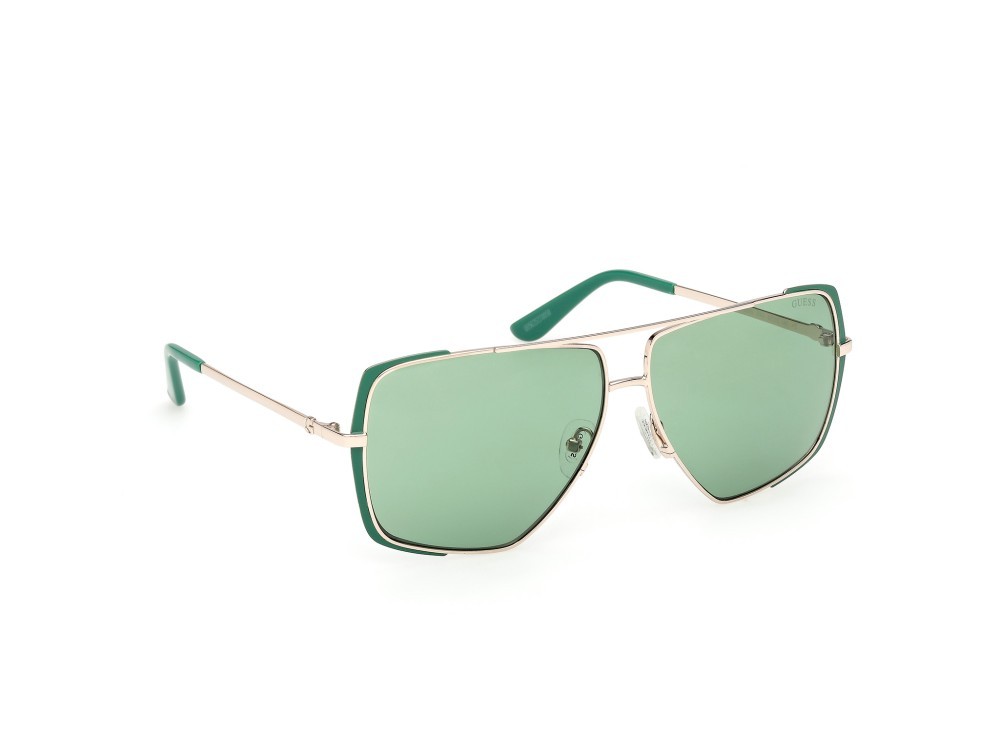 Sunglasses Guess GU00220 (97N) color verde scuro opaco - oro pallido lucido shape navigator lenses verde