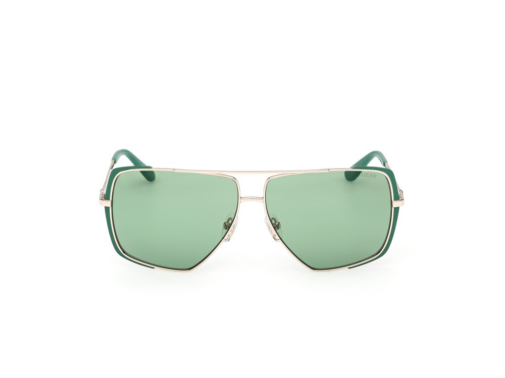 Sunglasses Guess GU00220 (97N) color verde scuro opaco - oro pallido lucido shape navigator lenses verde