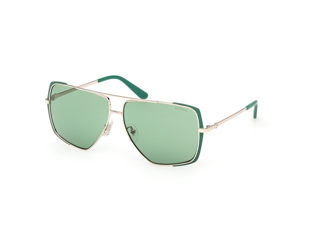 Sunglasses Guess GU00220 (97N) color verde scuro opaco - oro pallido lucido shape navigator lenses verde