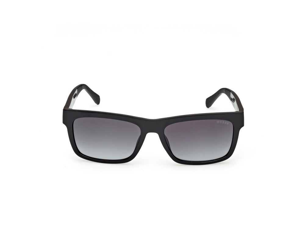 Occhiali da sole Guess GU00221 (01B) colore nero lucido forma rettangolare lenti fumo grad.