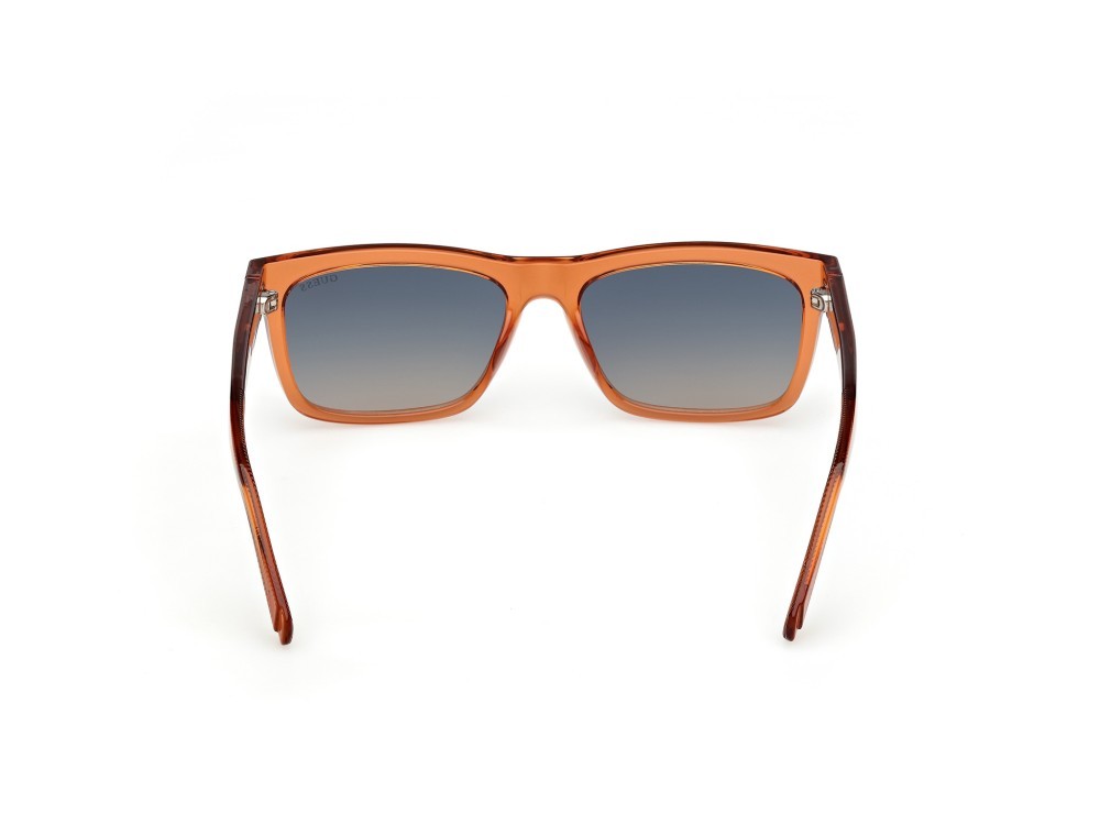 Sonnenbrillen Guess GU00221 (42X) farbe arancio scuro lucido form rechteckig gläser blu specchiato
