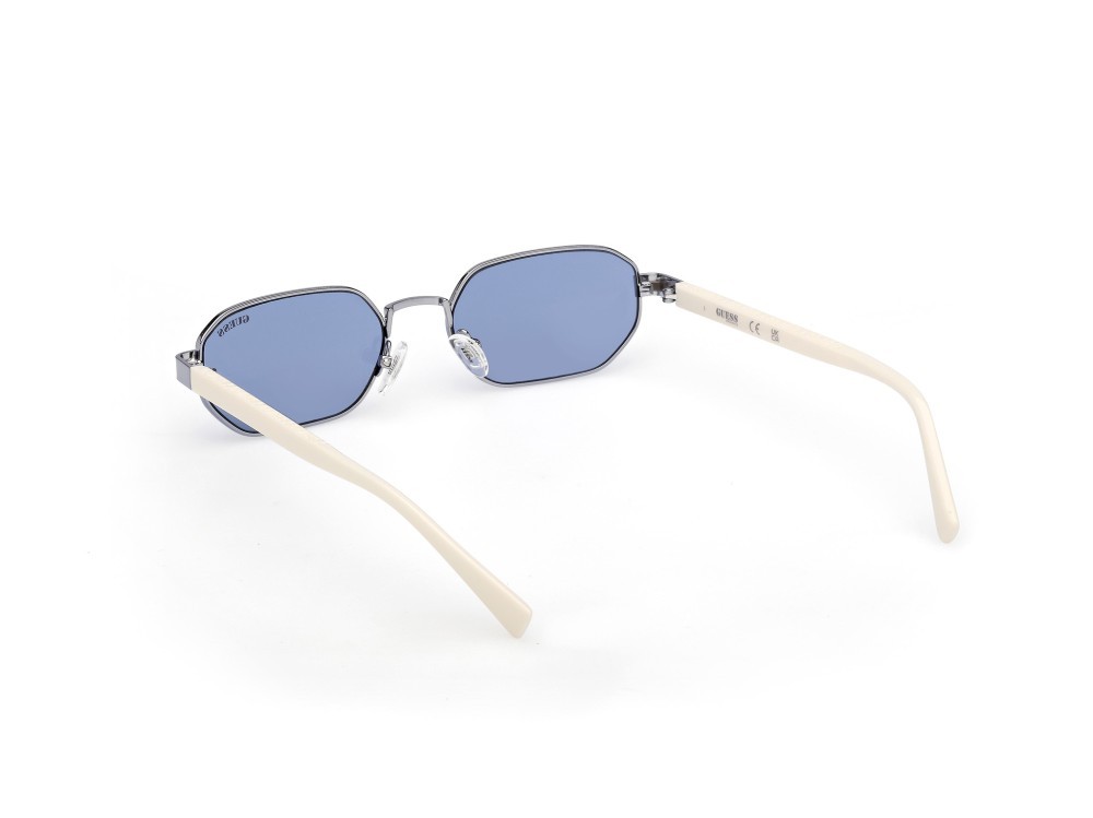 Occhiali da sole Guess GU00231 (84V) colore  azzurrro lucido - bianco lucido forma geometrico lenti blu