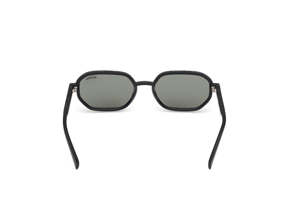 Sonnenbrillen Guess GU00233 (02N) farbe nero opaco form geometrisch gläser verde