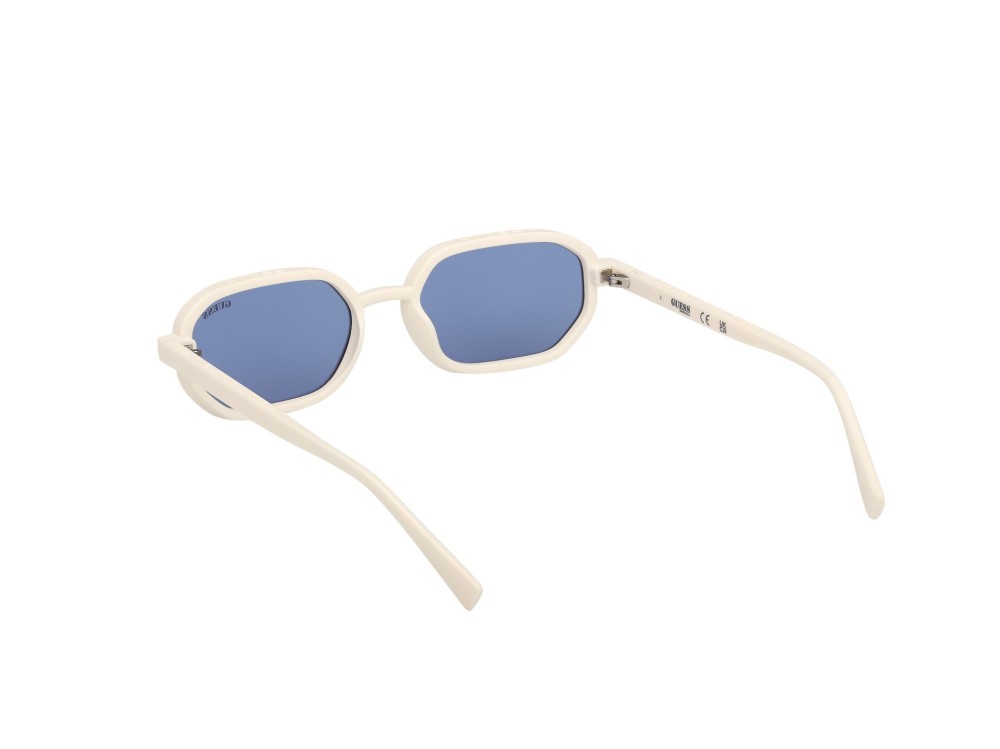 Sonnenbrillen Guess GU00233 (21V) farbe bianco opaco form geometrisch gläser blu